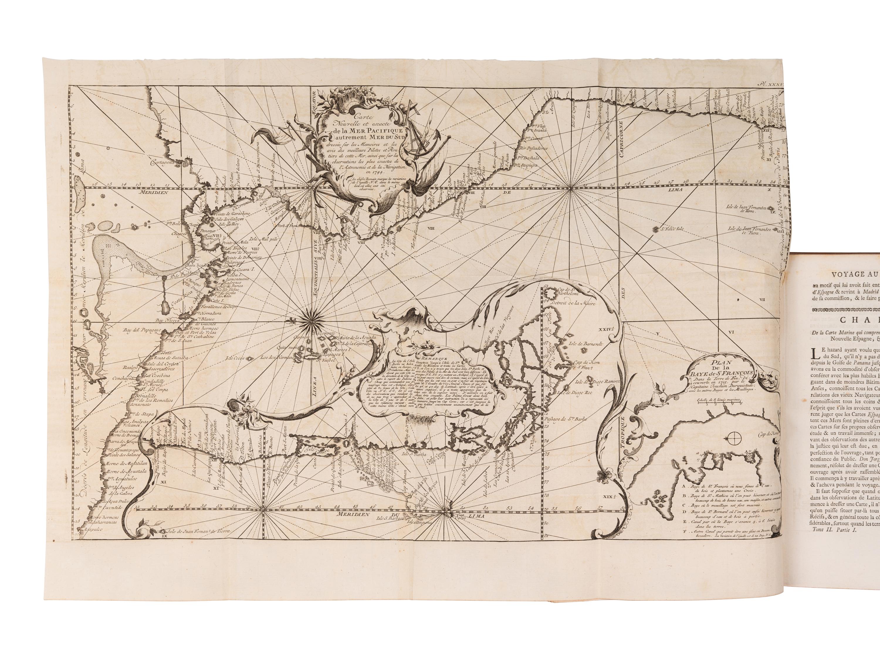 ULLOA Y DE LA TORRE GIRAL, Antonio de (1716-1773) and Jorge JUAN Y SANTACILLA (1712-1773). Voyage Historique De L'Amerique Meridionale Fait Par Ordre Du Roi D'Espagne . Paris: Charles-Antoine Jombert [but Amsterdam and Leipzig: Arkestee and Merkus], 1752.
