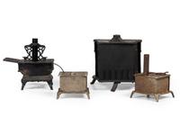 Four Salesman's Sample or Child's Toy Cast Iron Stoves