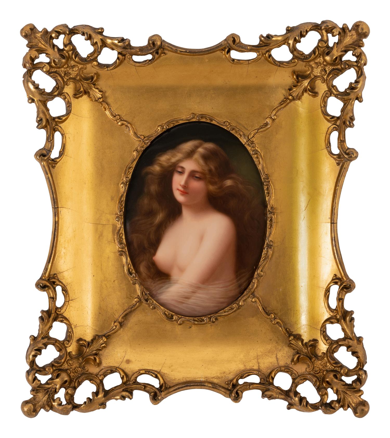 A Berlin (K.P.M.) Porcelain Plaque Depicting " Solitude" After Angelo Asti