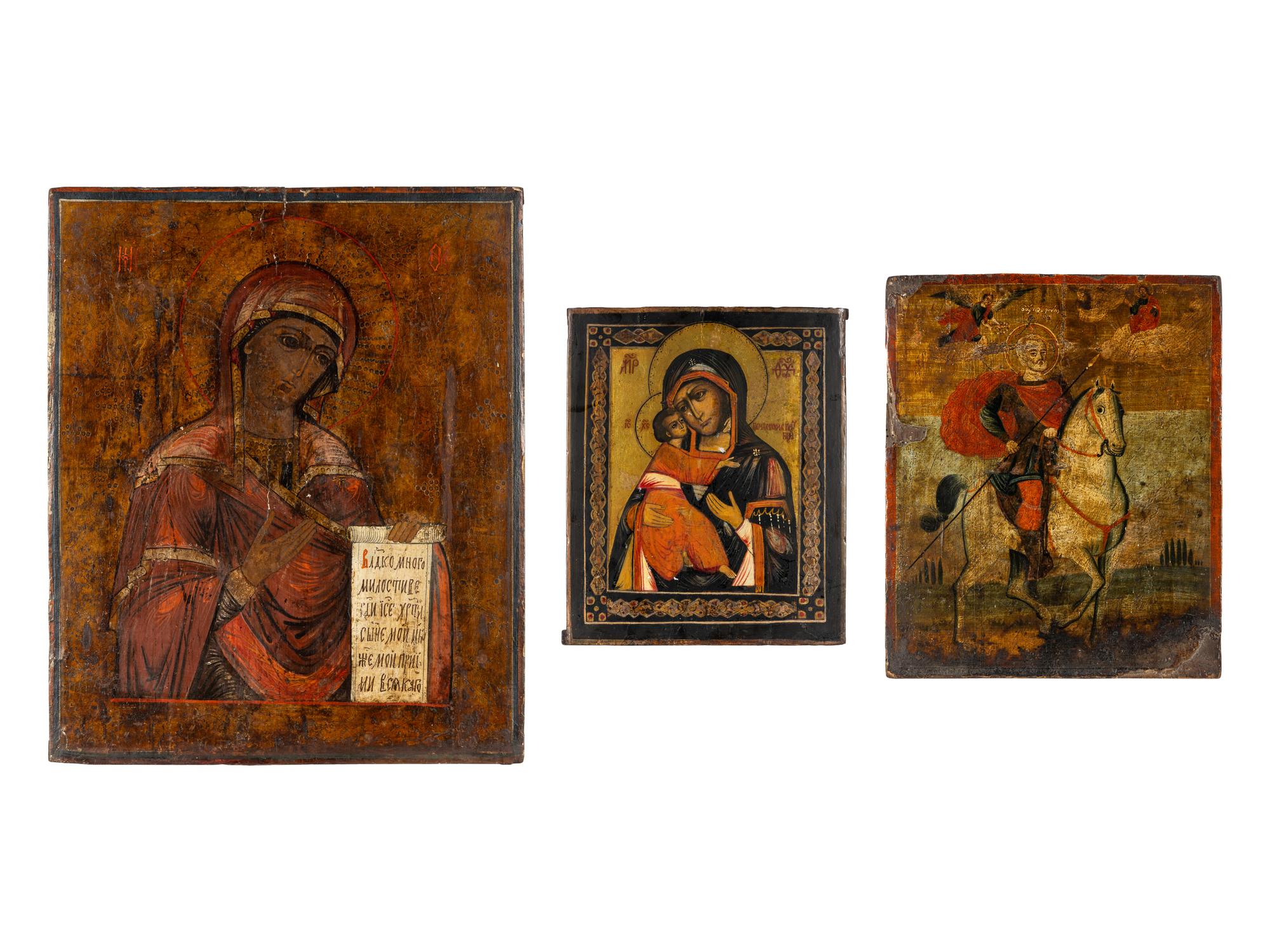 A Group of Three Eastern European Icons