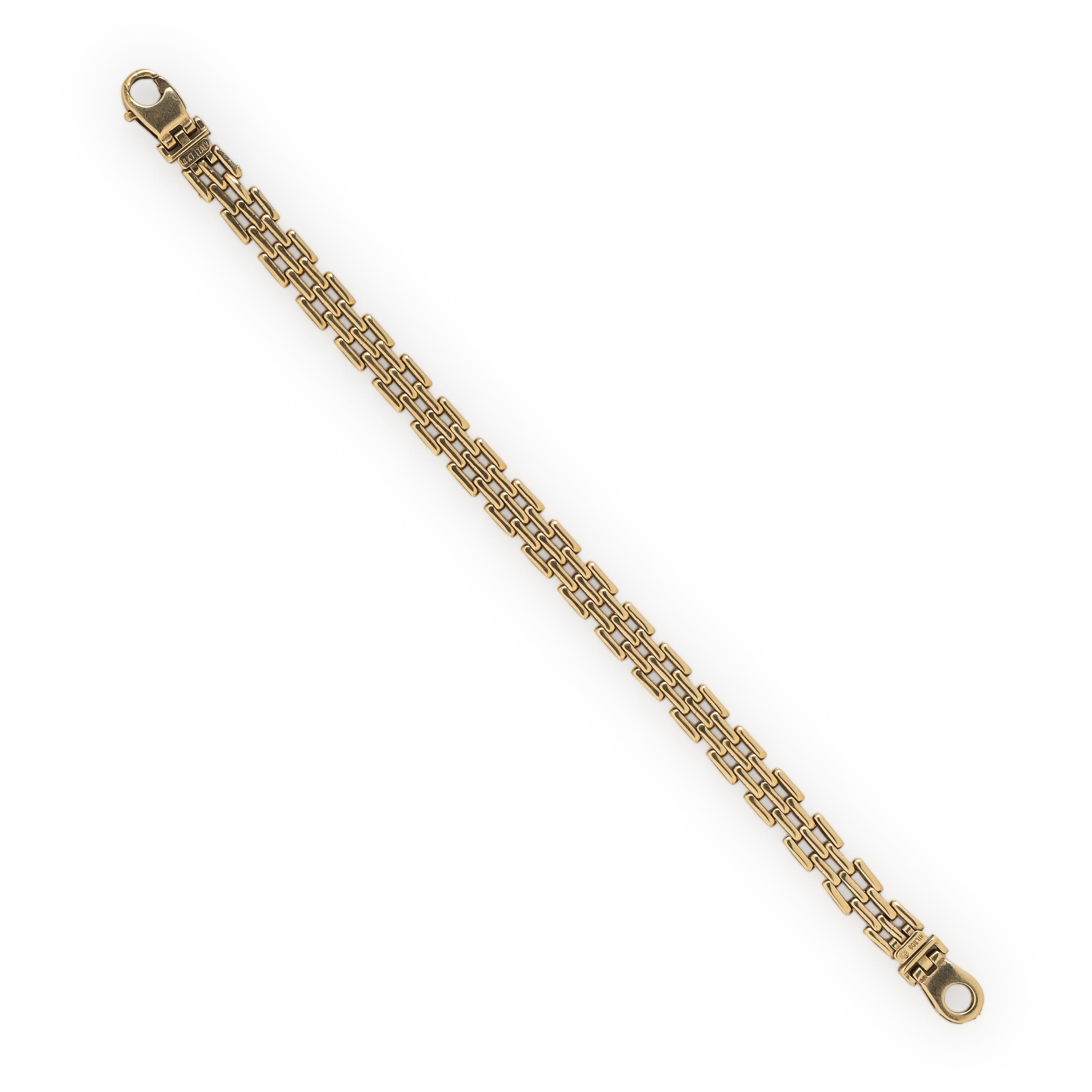 Yellow Gold Brick Link Bracelet
