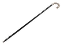 A Continental Silver Handled Ebonized Cane. Length 35 1/2 inches.