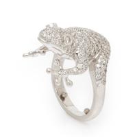 Diamond and White Gold Frog Ring