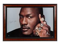 A Michael Jordan Signed Autograph Nike Jumpman Six Rings Poster (Upper Deck Authenticated),