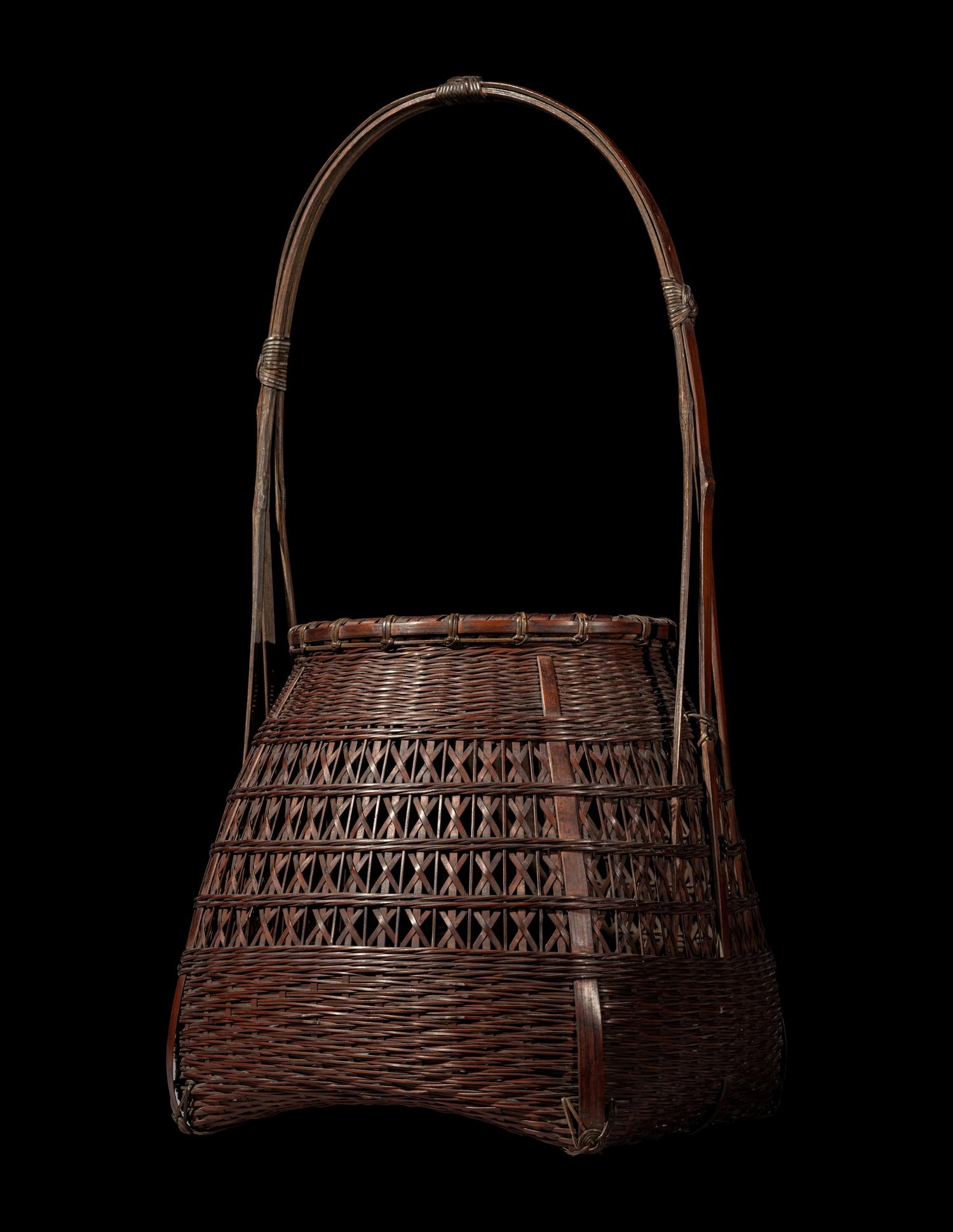 A Japanese Ikebana Bamboo Basket