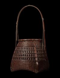 A Japanese Ikebana Bamboo Basket