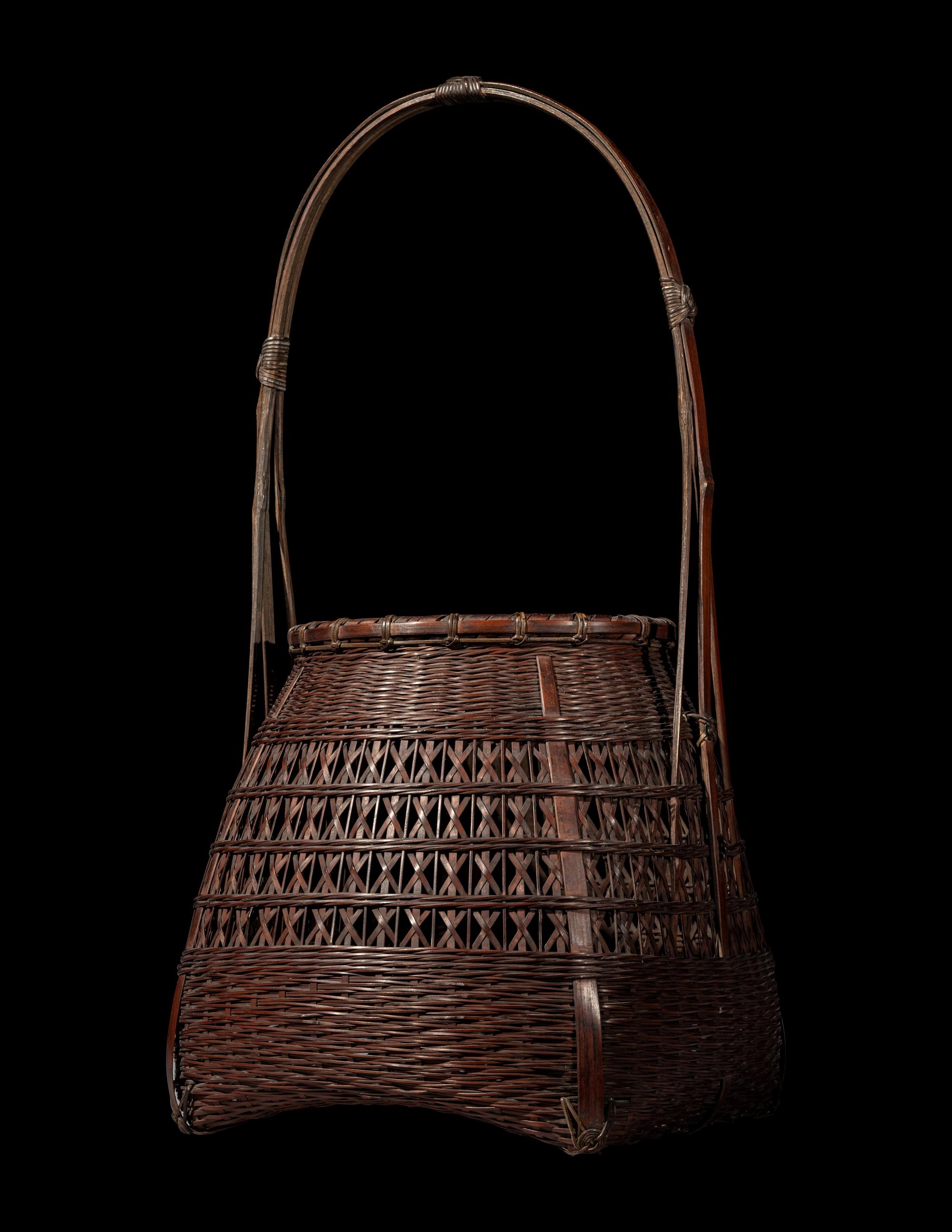 A Japanese Ikebana Bamboo Basket