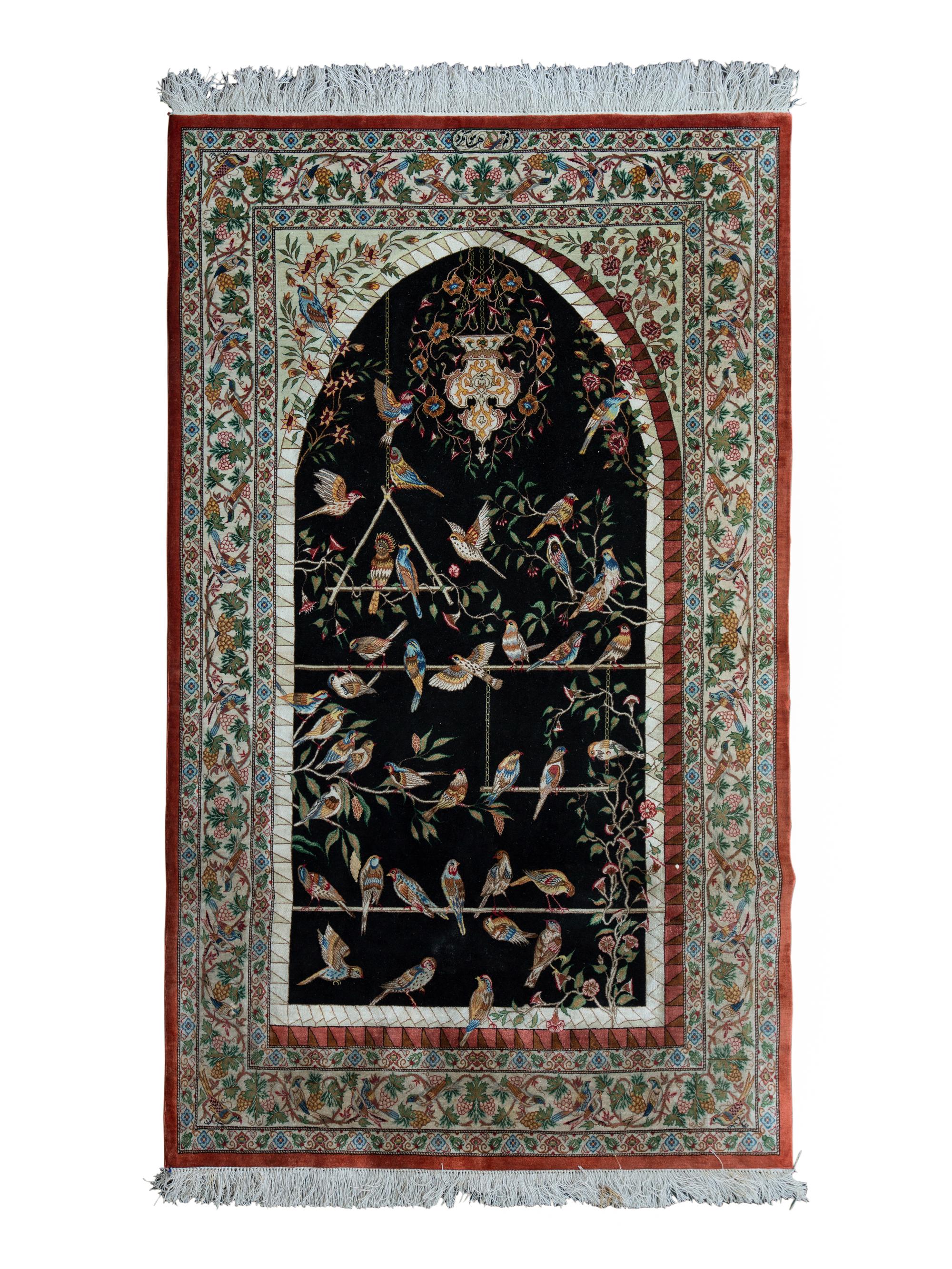 A Hereke Silk and Wool Rug