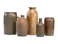 Five Early Cincinnati Stoneware Jugs and Jars