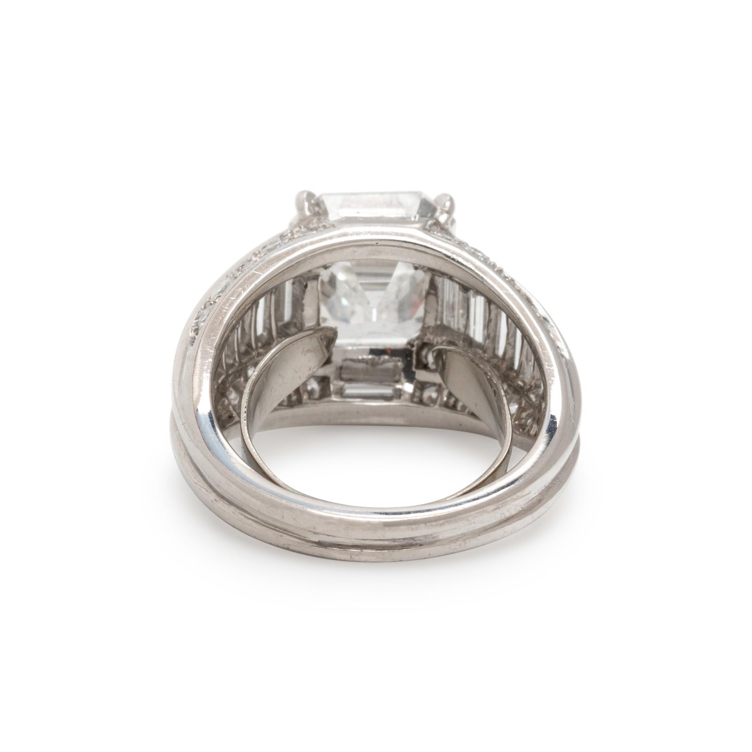 OSCAR HEYMAN, PLATINUM AND DIAMOND RING