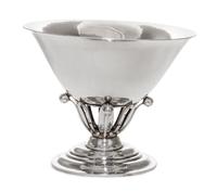 A Danish Silver Compote, Georg Jensen, Copenhagen, 1925-1932, no. 6, designed by Johan Rohde, having a circular bowl and an oval foot.