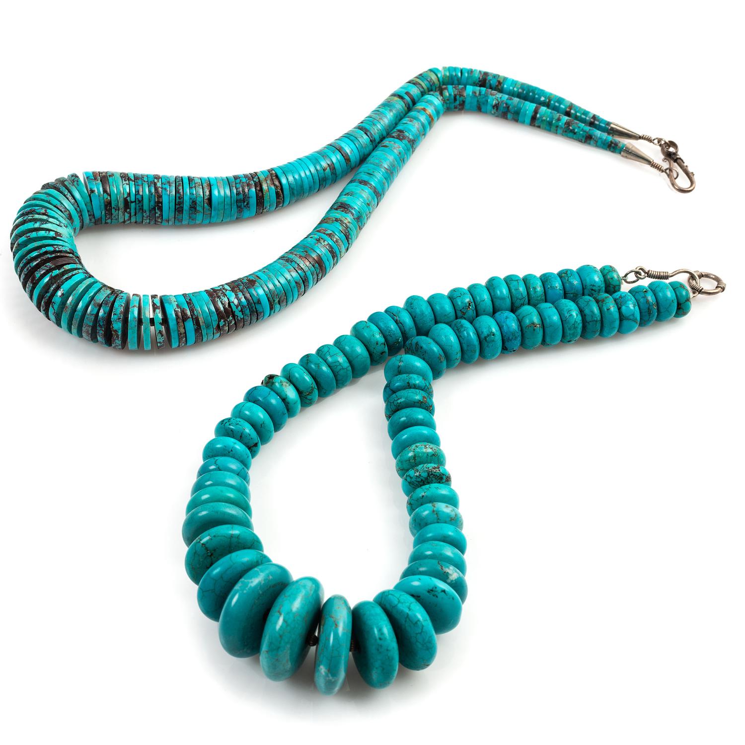 Pair of Southwestern-Style Single-Strand Turquoise Necklaces