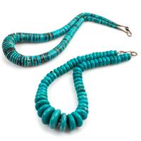 Pair of Southwestern-Style Single-Strand Turquoise Necklaces