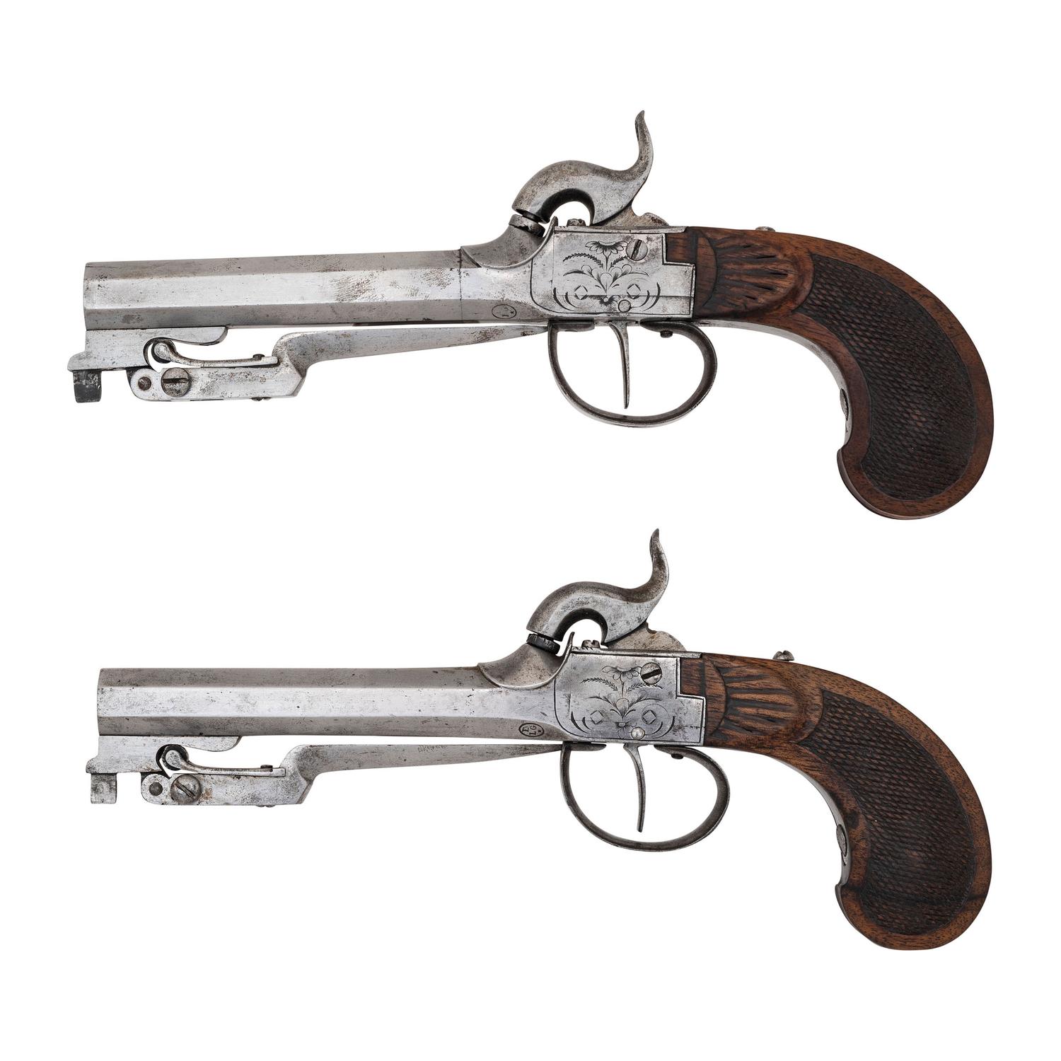 Pair of Belgian Snap Bayonet Pistols