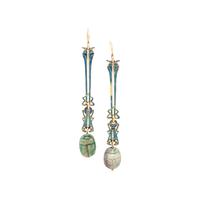 ART NOUVEAU, EGYPTIAN REVIVAL SCARAB EARRINGS