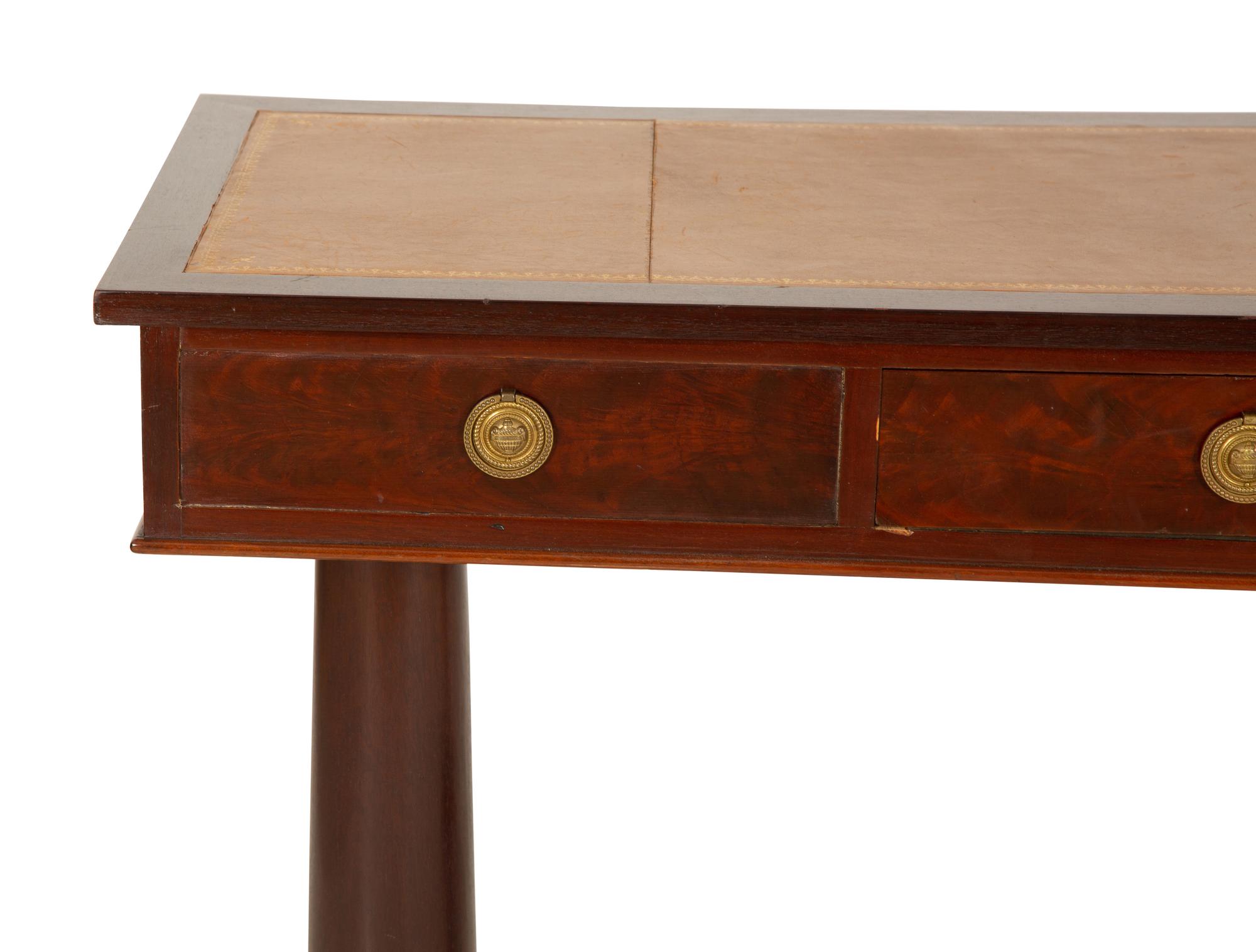 A Victorian Two-Pedestal Mahogany Writing Table