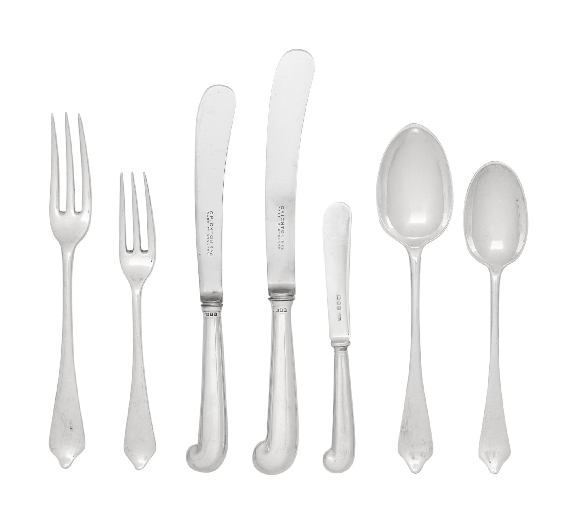An English Silver Flatware Service