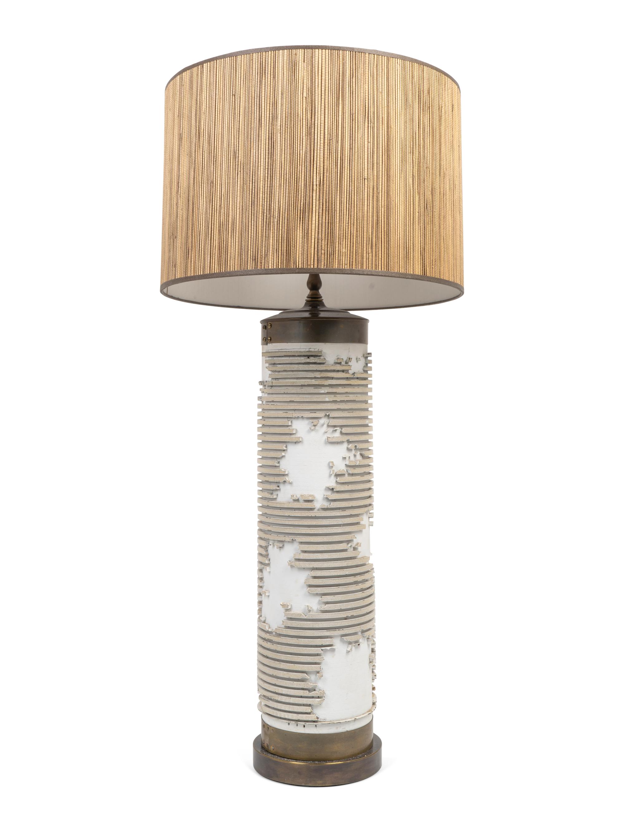 A Contemporary Ceramic and Brass Table Lamp — 20TH CENTURY