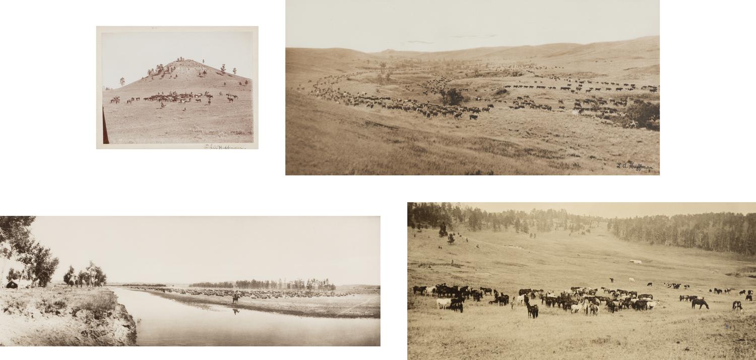 [Western Americana] Huffman, L.A. (1854-1931), photographer. A group of 4 collotypes with western subject matter.