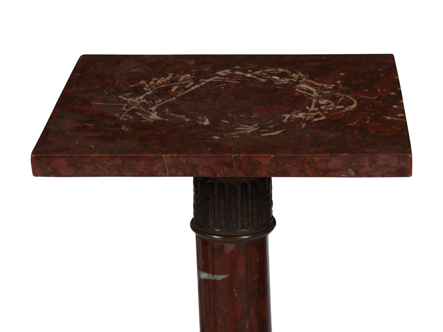 A Rouge Marble Pedestal