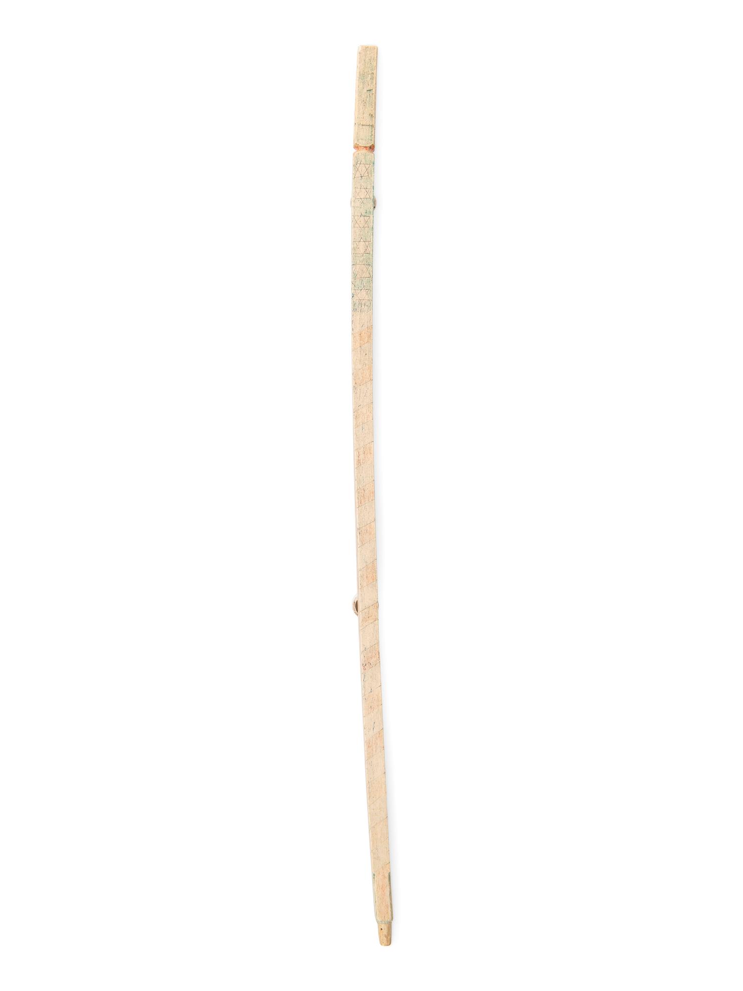 A Scrimshaw Incised and Painted Whale Bone American Flag Cane