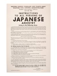 [WORLD WAR II] -- JAPANESE INTERNMENT]. Instructions to All Persons of Japanese Ancestry... [Western Defense Command]: [San Francisco], [1942].