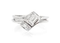 A 14 Karat White Gold and Diamond Ring, 2.10 dwts.