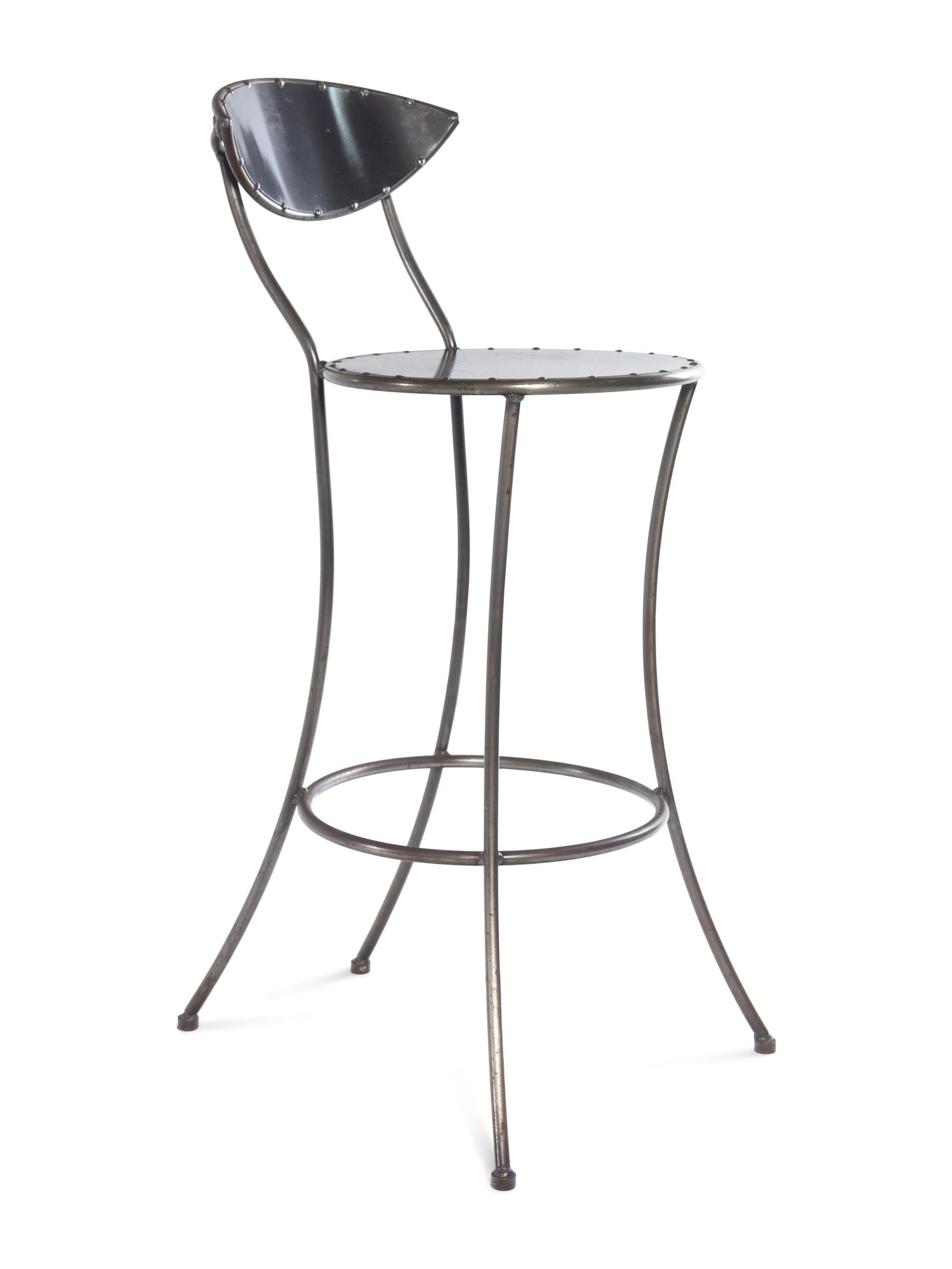 A Set of Six Custom Steel Bar Seats