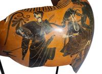 An Attic Terracotta Amphora Fragment depicting Herakles' Banquet