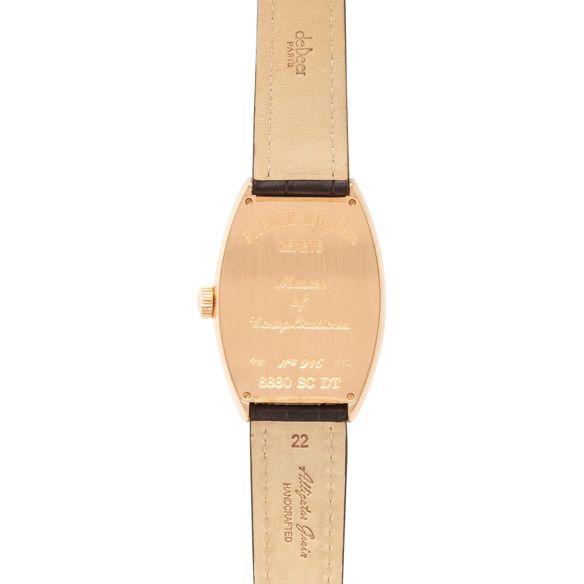 FRANCK MULLER, REF. 8880 SC DT 18K ROSE GOLD 'MASTER OF COMPLICATIONS' DATE WATCH, BOX & PAPERS