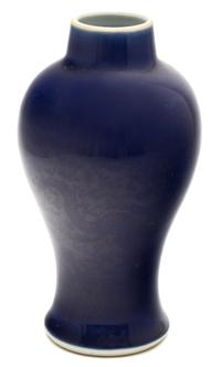 A Chinese Blue Glazed Porcelain Baluster Vase — 19TH CENTURY