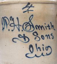 A P.H. Smith and Sons Four-Gallon Script Stoneware Crock