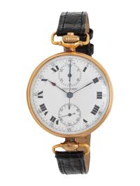 ULYSSE NARDIN, 18K YELLOW GOLD SINGLE PUSHER CHRONOGRAPH WATCH