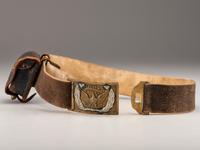 [CIVIL WAR]. Non-commissioned officer's belt equipped with a Model 1851 enlisted sword belt plate and cap pouch.