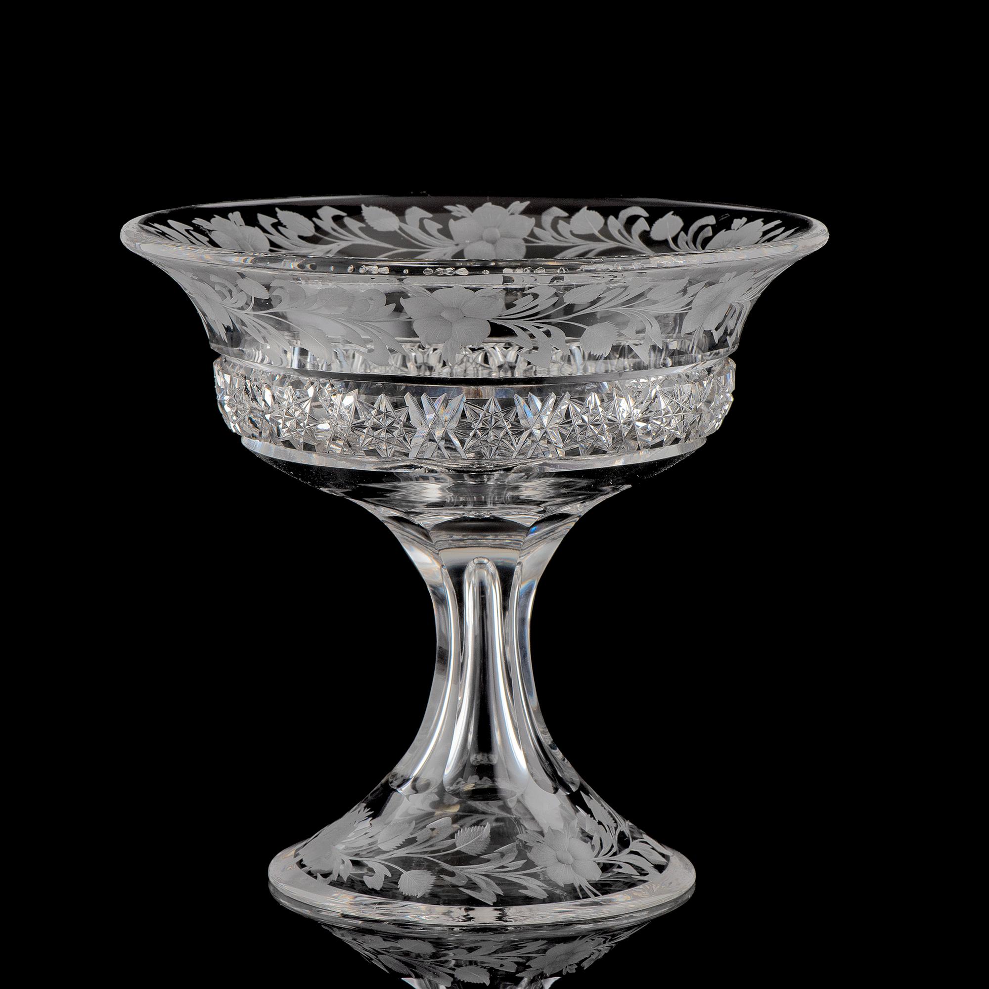 A Tuthill Intaglio and Brilliant-Cut Glass Compote