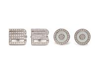 TWO PAIRS OF WHITE GOLD AND DIAMOND CUFFLINKS