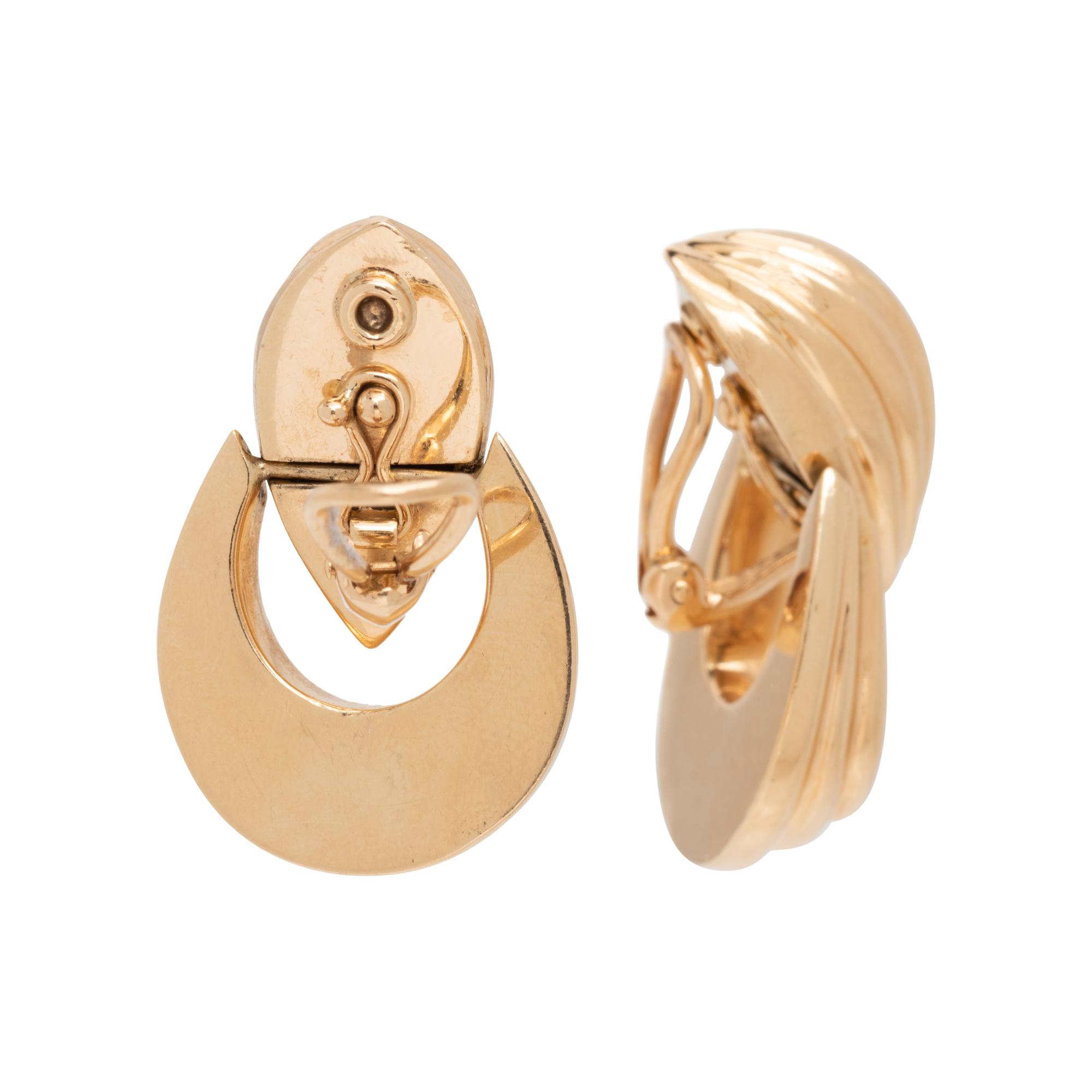 CONVERTIBLE YELLOW GOLD EARCLIPS