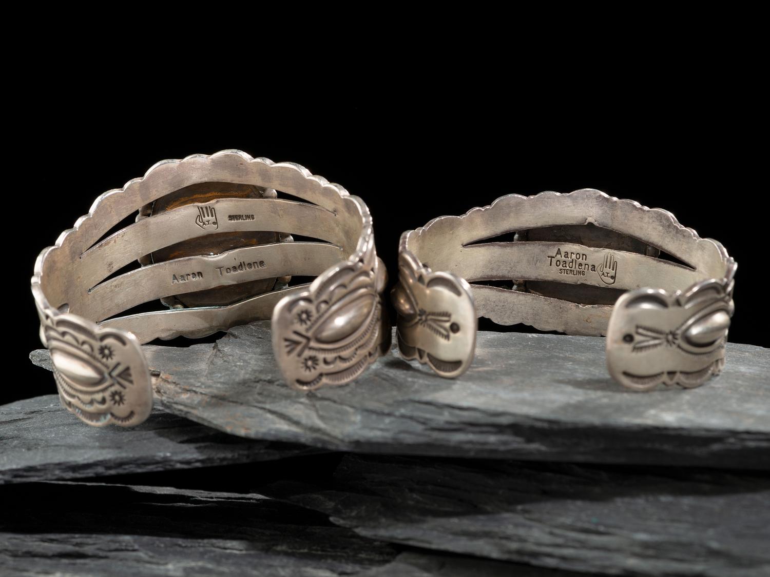 Traditional Sterling Silver and High-Grade Turquoise Cuff Bracelets