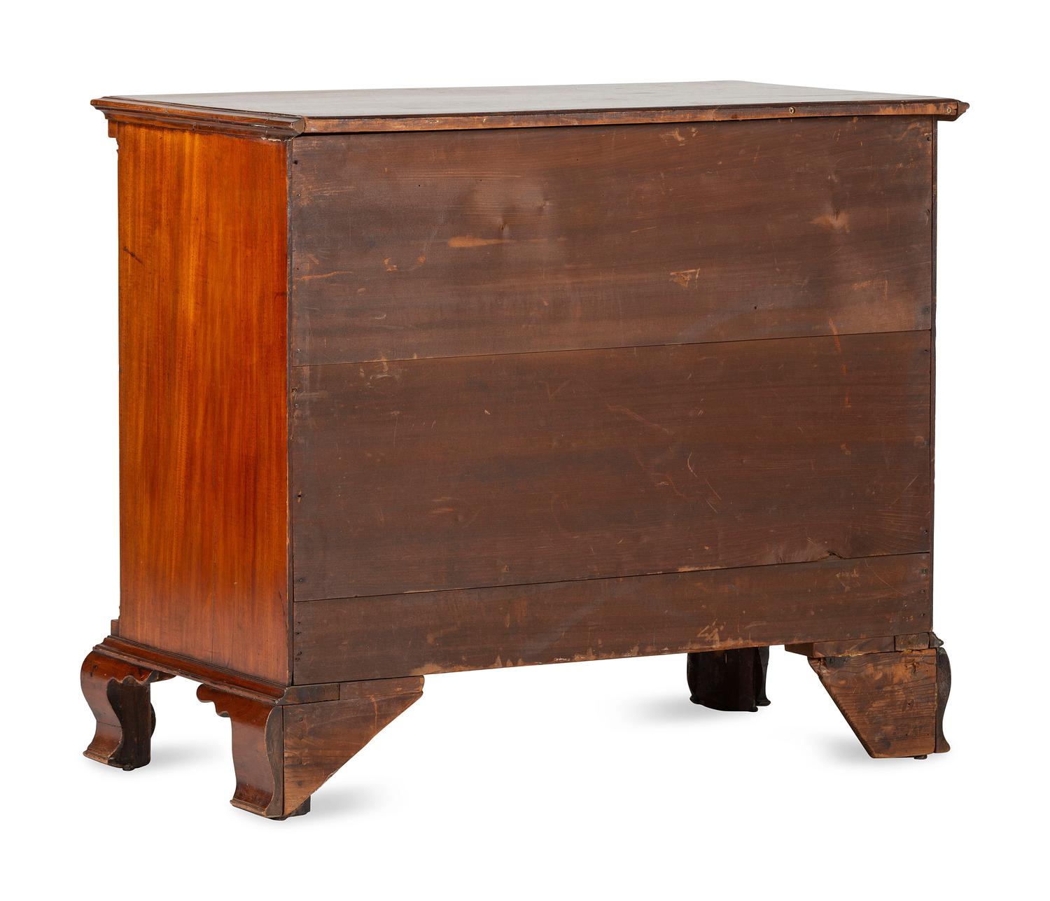 A Chippendale Carved and Figured Mahogany Chest of Drawers