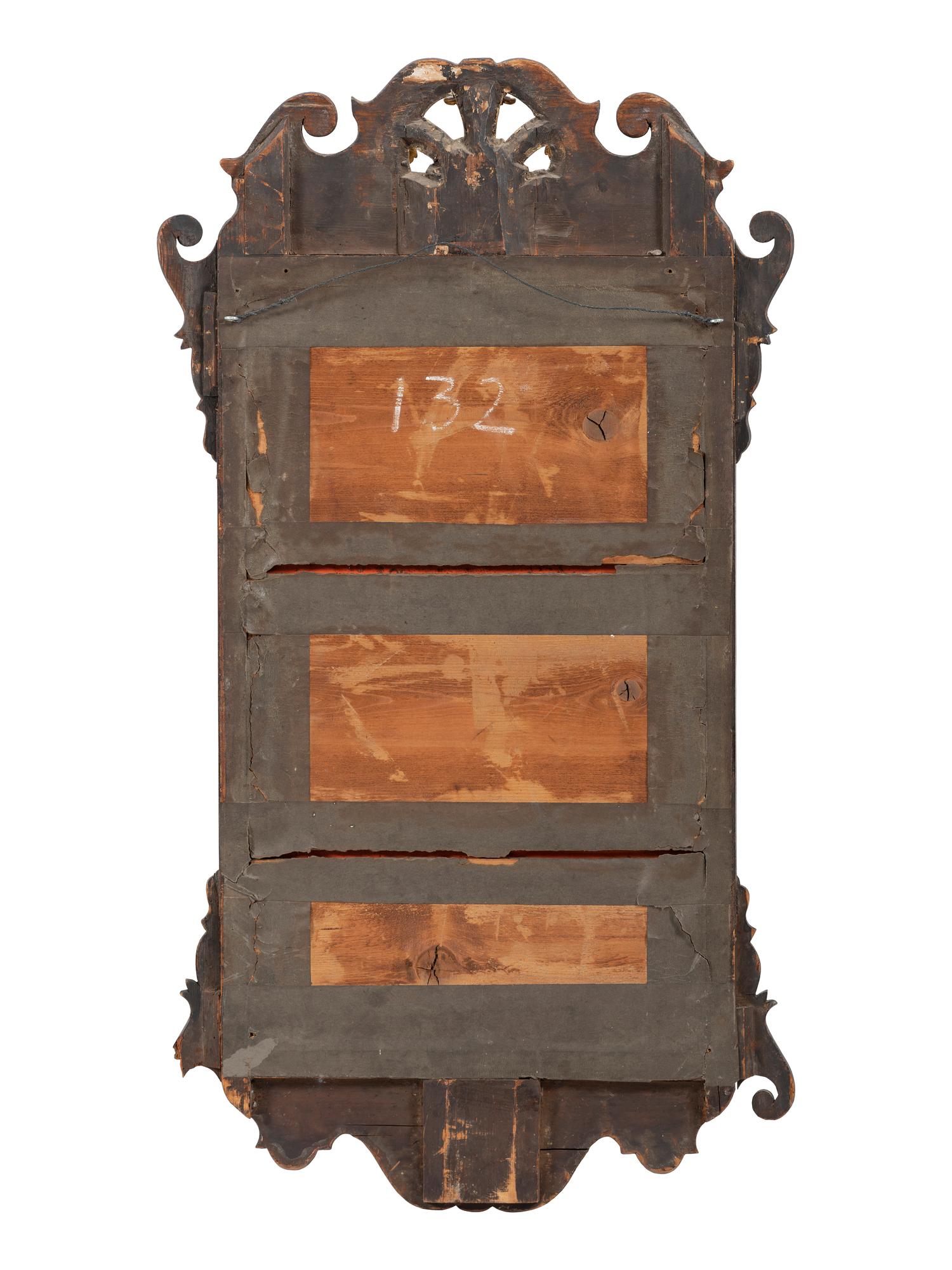A Chippendale Style Parcel Gilt Walnut Looking Glass Mirror