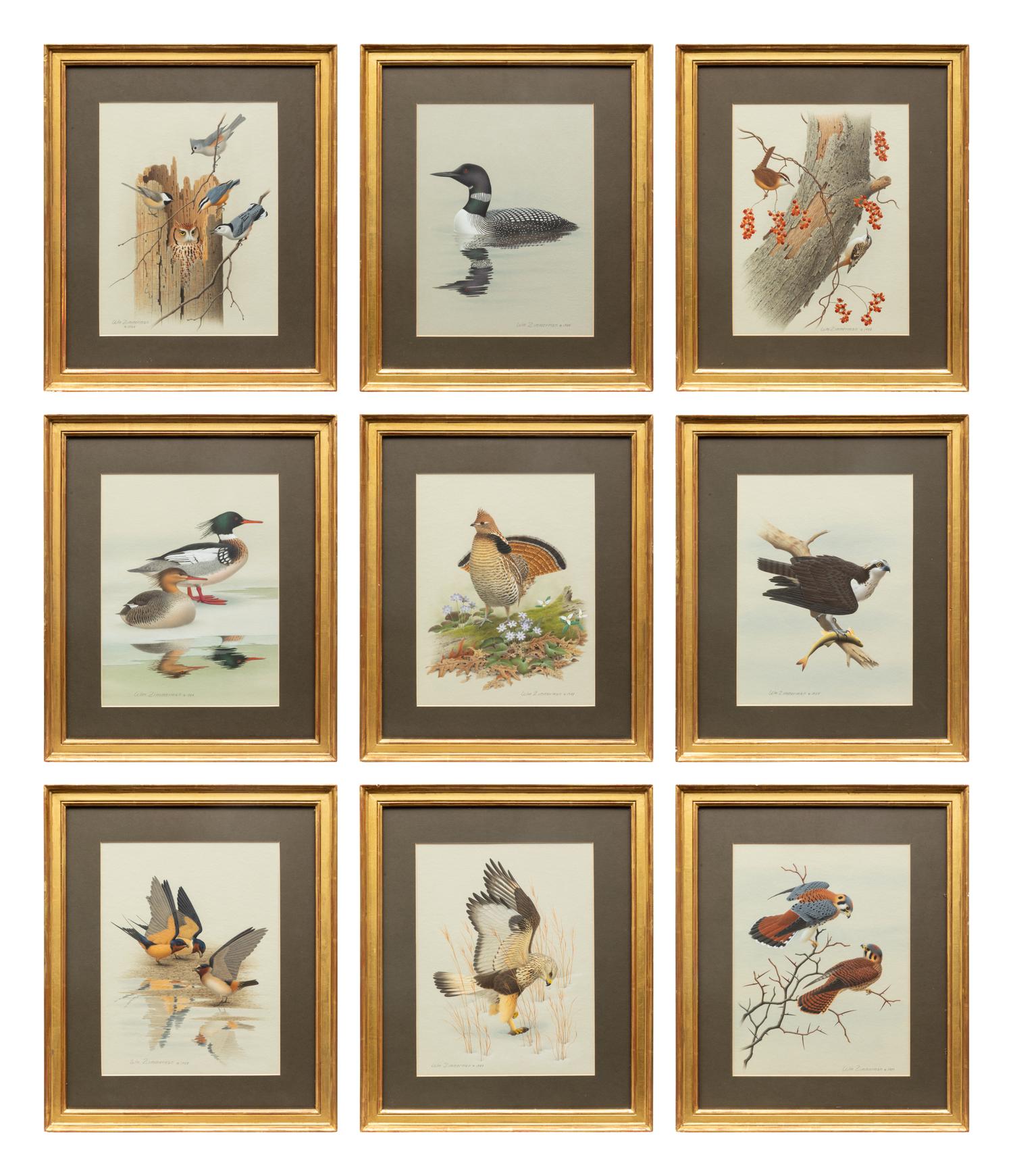 Group of Nine Works, American Bird Series, 1988