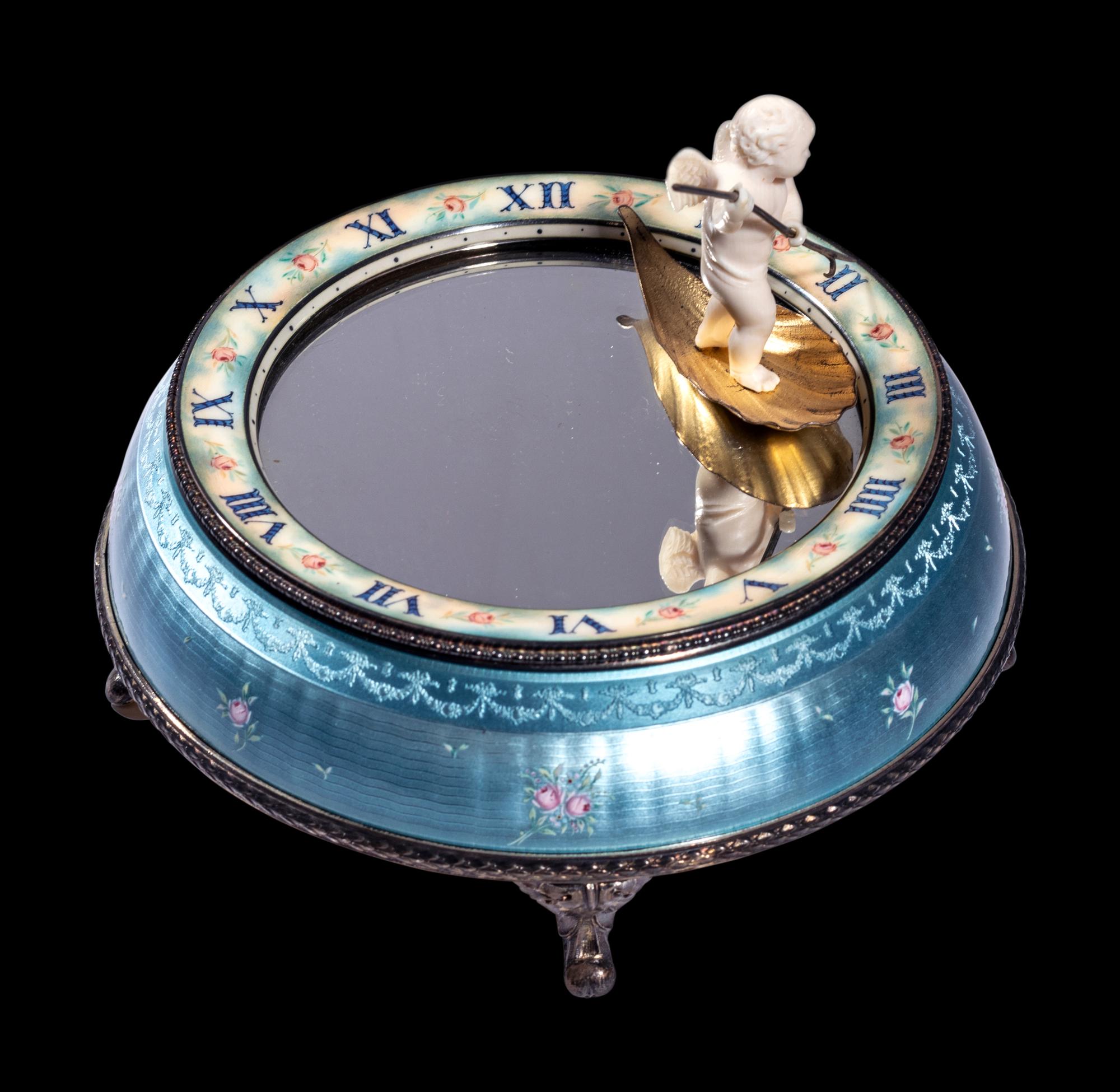 A Swiss Enameled Silver Figural Mystery Clock, Hase