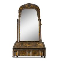 A George I Black and Gilt-Japanned Dressing Mirror