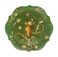 Two English Polychrome-Decorated Papier-Mache Trays