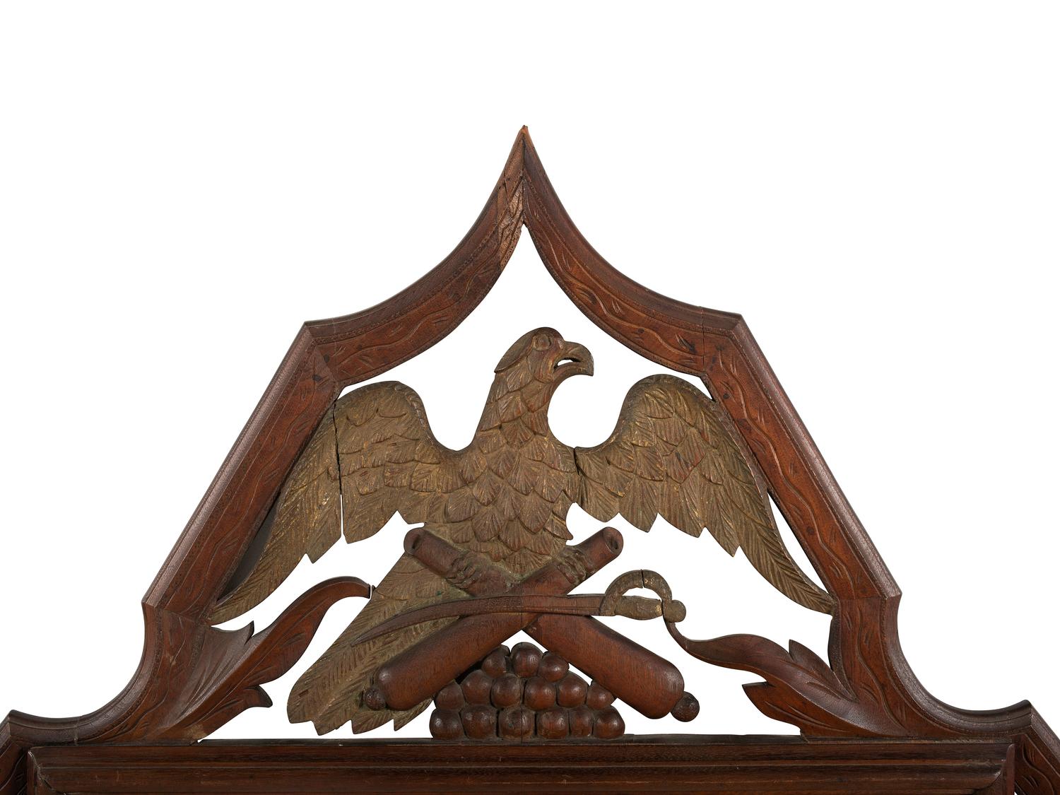 A Carved and Painted Wood Civil War Mirror
