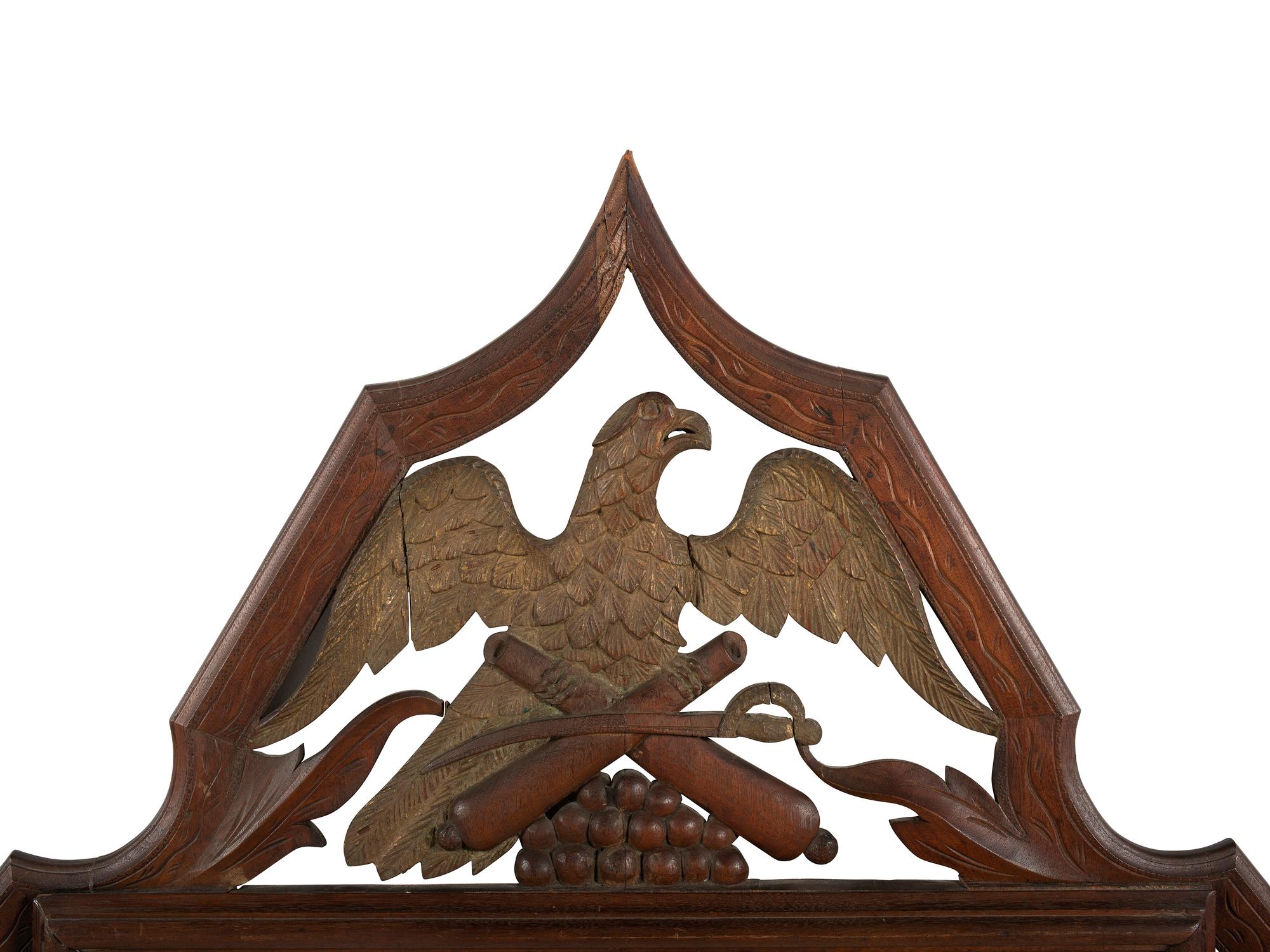 A Carved and Painted Wood Civil War Mirror