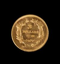 A United States 1878 Indian Princess $3 Gold Coin