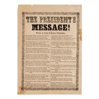 [LINCOLN, Abraham (1809-1865)]. SPENCER, James B. "The President's Message!" Philadelphia, ca 1862.