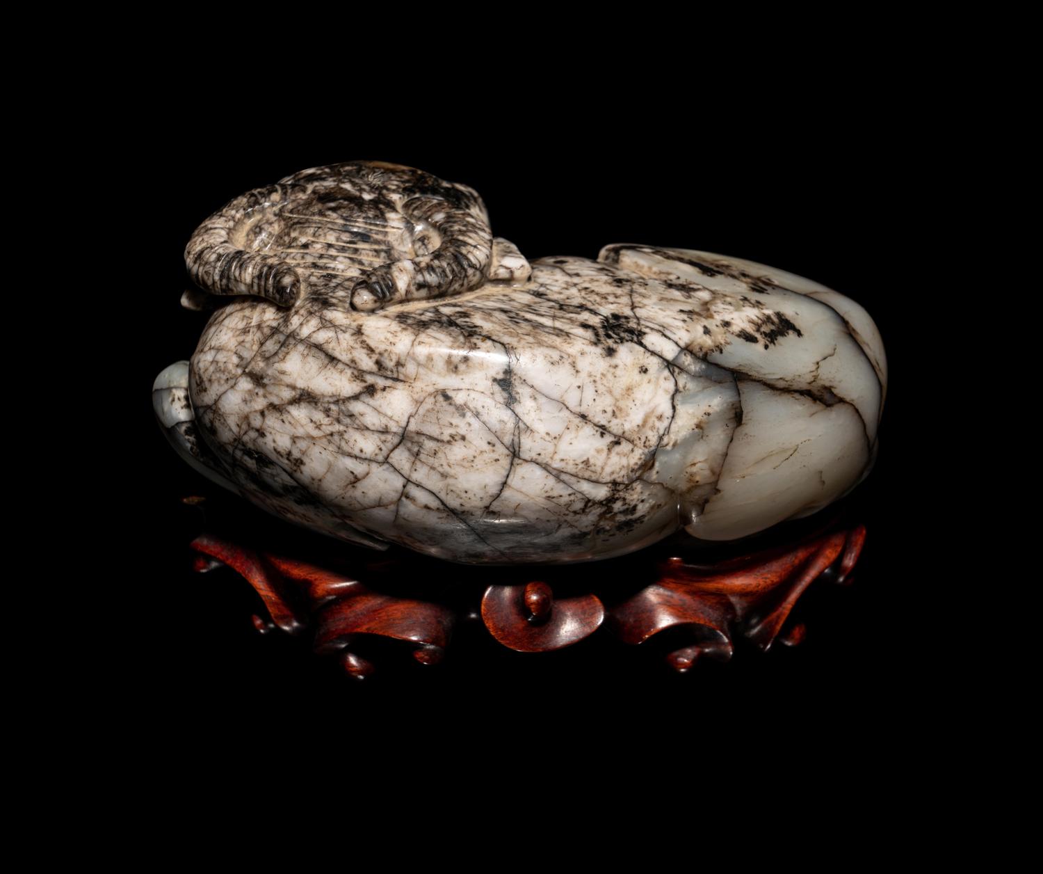 Two Chinese Carved Jade Figure of Recumbent Buffalos
