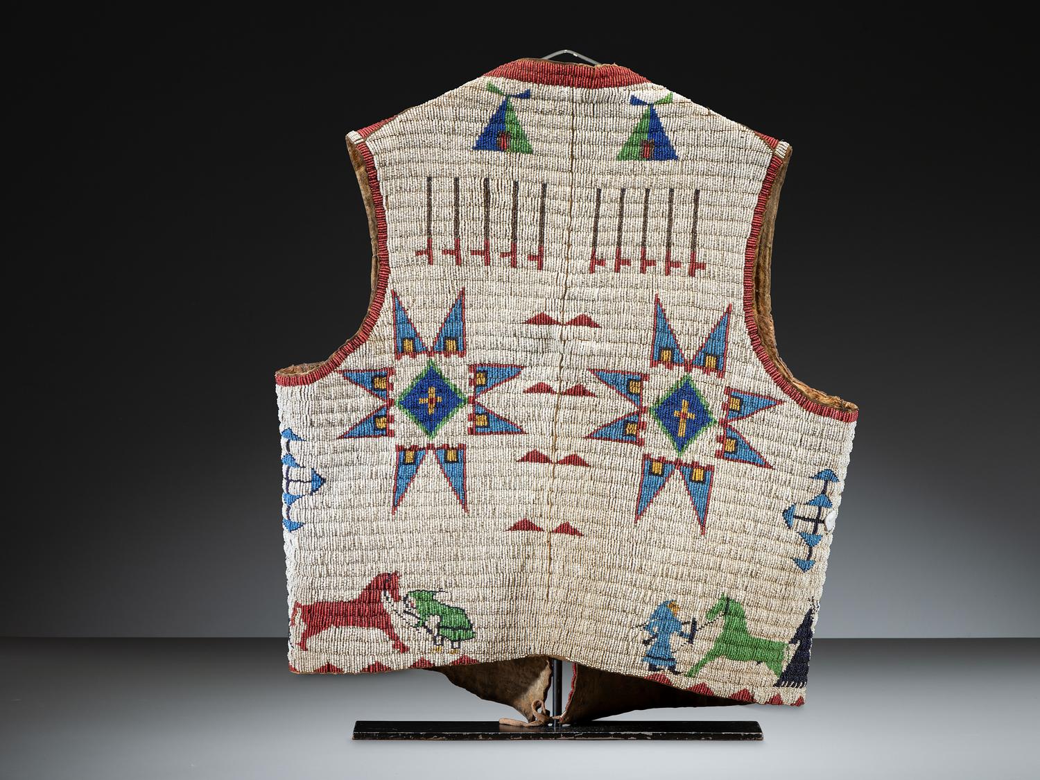 Cheyenne River Sioux Beaded Pictorial Hide Vest